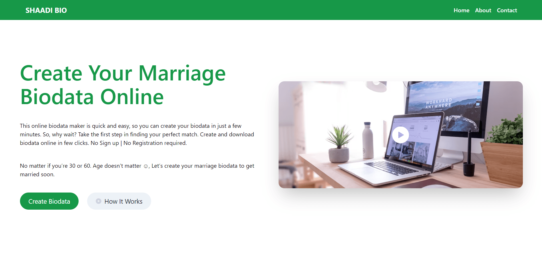 Create Your Shaadi Biodata